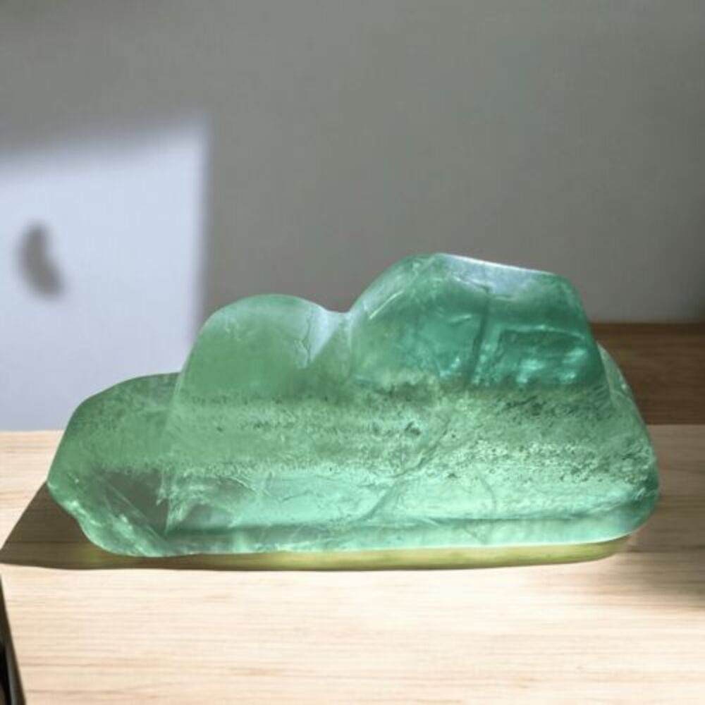 Green Fluorite Crystals Cloud Carving